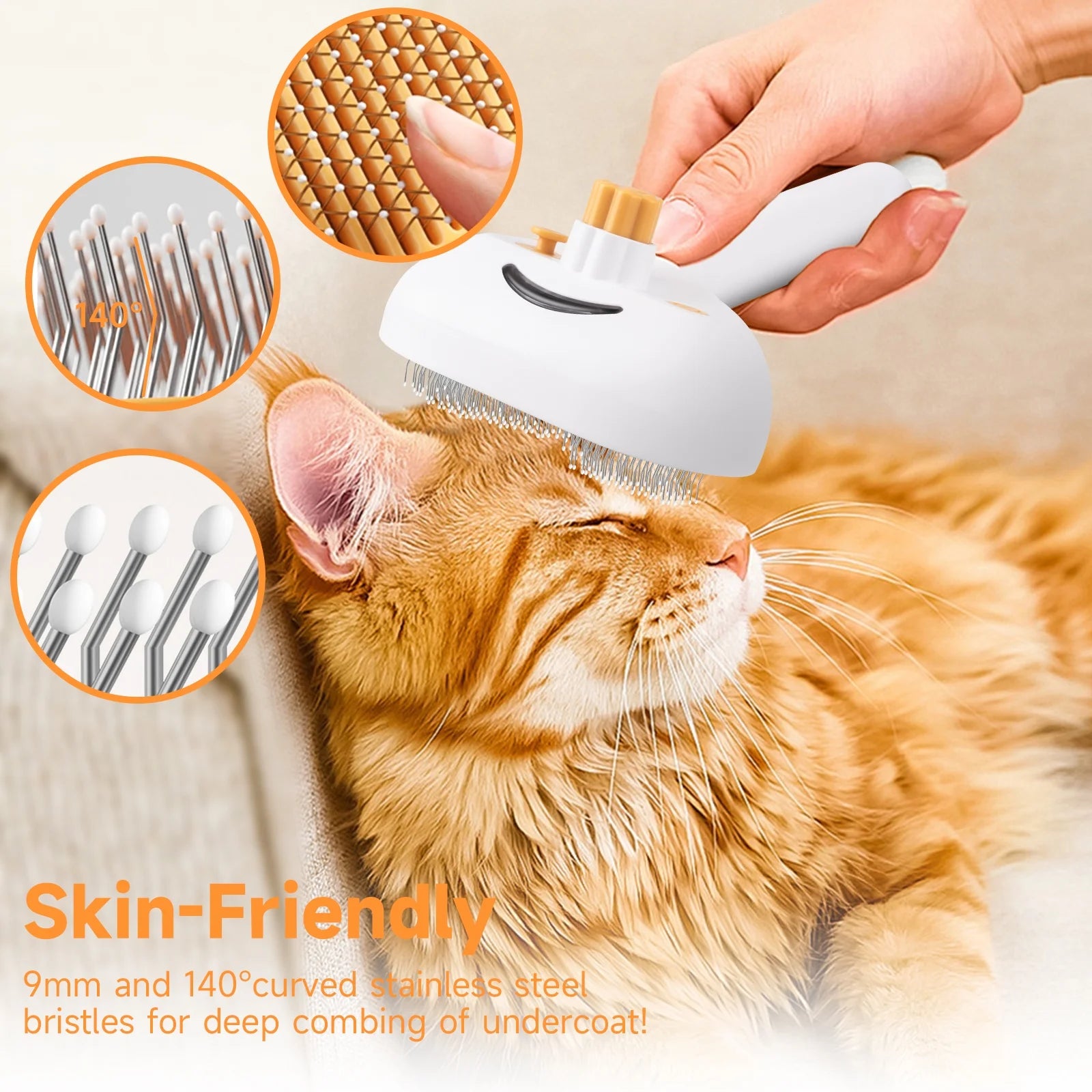 Steam Brush Pet Grooming & Spray - 3-In-1 Depilation Tool for Dogs & Cats - Water Brush for Long/Short Hair - Includes Self-Cleaning & Waterless Shampoo and Empty Bottle